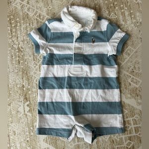 Ralph Lauren | Cotton stripped short romper 3m